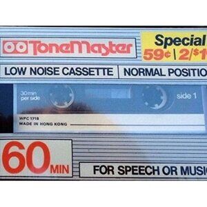 ToneMaster 60 Min Low Noise Cassette for Speech or Music